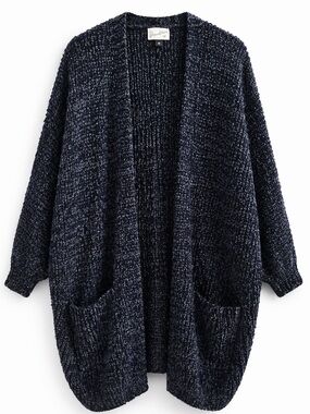 Universal Thread Cardigan M Open Front Lightweight Knit Blue Gray Relaxed Layer